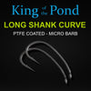 long shank curve hook, carp hooks, korda hooks, sharp hooks, ronnie rig, carp rigs, king of the pond
