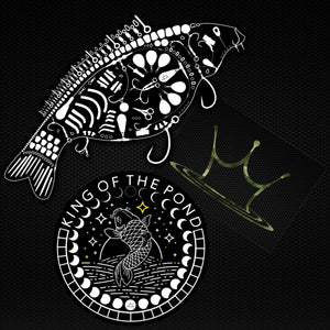 carp stickers, carp fishing, korda, king of the pond
