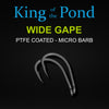 Wide gape hooks, wide gape, curve hooks, korda curve, esp hooks, king of the pond, ronnie rig, spinner rig, sharp hooks, carp hooks